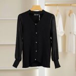 خرید شومیز بافت آستین حریر فانتزی - تصویر 6