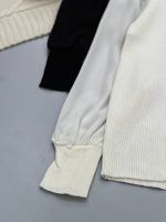 خرید شومیز بافت آستین حریر فانتزی - تصویر 7