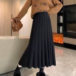 خرید دامن زمستونه بافت بلند – ساده و طرحدار – فروش عمده - تصویر 5