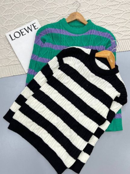 خرید شومیز بافت راه راه فشن