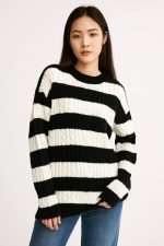 خرید شومیز بافت راه راه فشن - تصویر 2